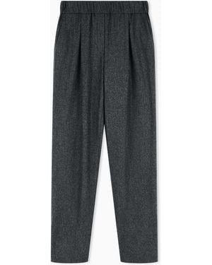 Giorgio Armani Regular Fit Pull-On Trousers - Grey