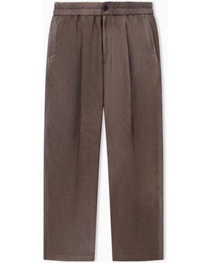 Giorgio Armani Single-Pleat Viscose Trousers - Brown