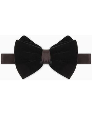 Giorgio Armani Giorgio's Velvet Bow Tie - Black
