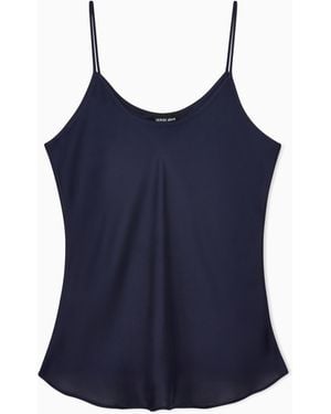 Giorgio Armani Silk Charmeuse Top - Blue