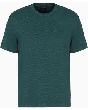 Giorgio Armani Asv Stretch Cashmere And Viscose-Blend Crew-Neck T-Shirt - Green