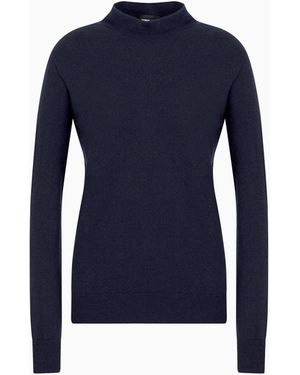 Giorgio Armani Col Roulé En Pur Cachemire - Bleu