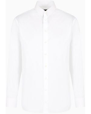 Giorgio Armani Luxury Cotton Twill Shirt - White