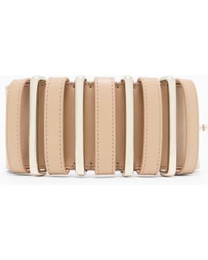 Giorgio Armani Smooth Calfskin Wide Belt - White