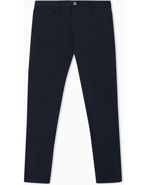 Giorgio Armani Stretch-Cotton, Five-Pocket Trousers - Black