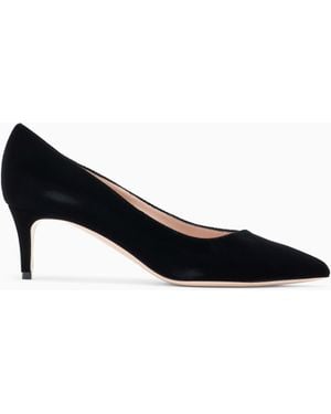 Giorgio Armani Velvet Kitten Heel Pump - White
