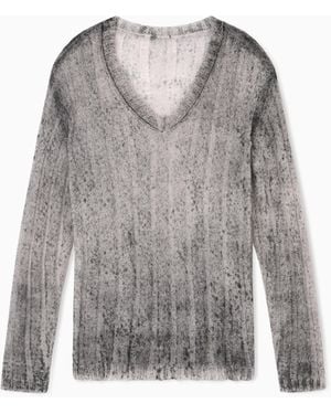 Giorgio Armani Maglia Con Scollo A V - Grigio