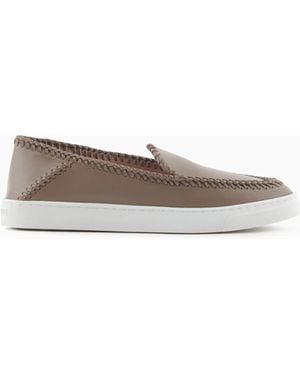 Giorgio Armani Galleria 3 Leather Slip-Ons - White