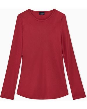 Giorgio Armani Slim-Fit Bias-Cut Blouse - Red