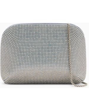 Giorgio Armani Bolso De Mano La Prima De Raso Y Strass Opalescente - Gris