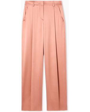 Giorgio Armani Silk Double Satin Single-Pleat Trousers - Pink