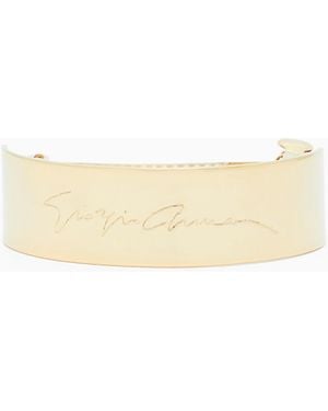 Giorgio Armani Metal Scrunchie With Signature Logo - White