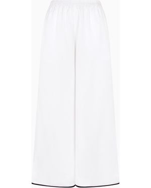 Giorgio Armani Pantalon Large En Soie - Blanc