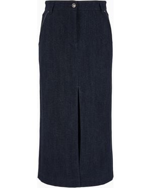 Giorgio Armani Denim Collection Midi Skirt - Blue