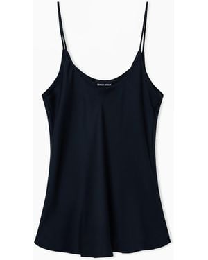 Giorgio Armani Silk Charmeuse Top - Black