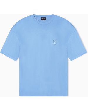 Giorgio Armani Asv Organic Cotton Interlock Crew-Neck T-Shirt - Blue