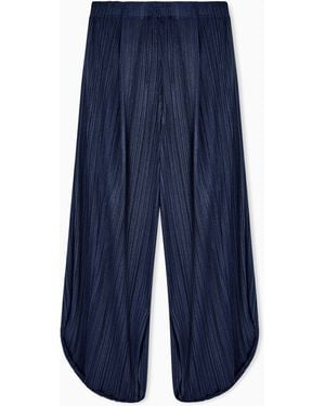 Giorgio Armani Pleated Jersey Trousers - Blue