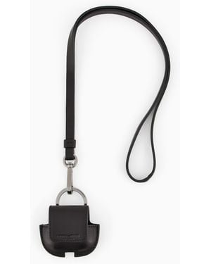 Giorgio Armani Funda De Piel Con Bandolera Para Apple Airpods - Blanco