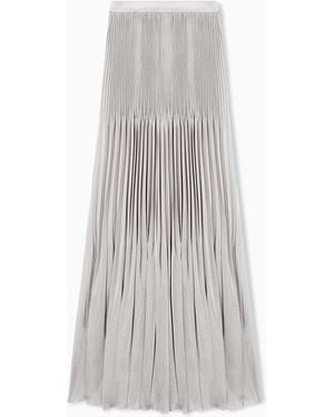 Giorgio Armani Pleated Viscose Oversized Skirt - White