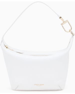 Giorgio Armani Bolso Hobo La Prima Soft Tamaño Pequeño De Napa - Blanco
