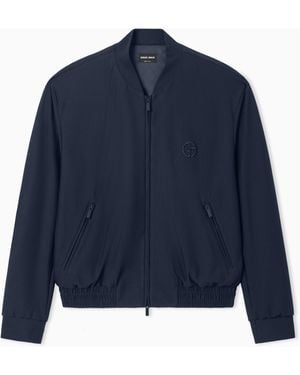 Giorgio Armani Technical Waffle Blouson - Blue