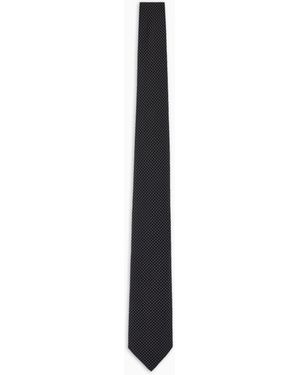 Giorgio Armani Pure Silk Tie With Micro Polka-Dot Jacquard - White