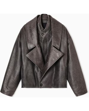 Giorgio Armani Vintage-Blouson Aus Kalbs-Nappa - Grau