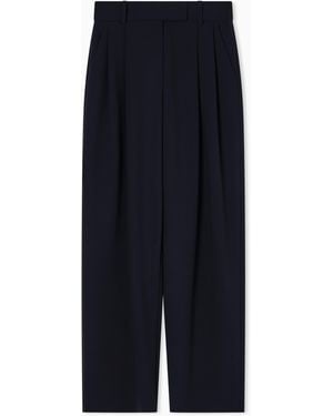 Giorgio Armani Pantalon À Deux Pinces En Laine Vierge Stretch - Bleu