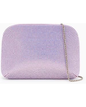 Giorgio Armani Bolso De Mano La Prima De Raso Y Strass Opalescente - Morado