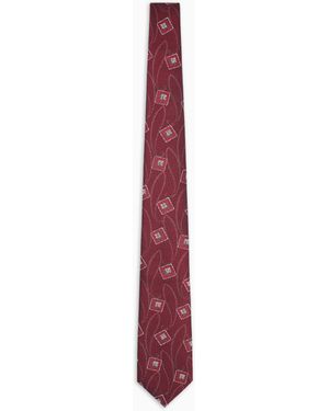 Giorgio Armani Jacquard Silk Tie - White