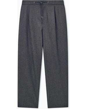 Giorgio Armani Trouser Cashmere Regular Fit Solid Stretch Drap - Grey