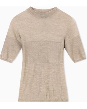 Giorgio Armani Short-Sleeved Cashmere And Silk Jumper - White