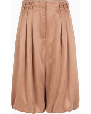 Giorgio Armani Bermuda En Viscose Et Cupro - Neutre