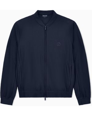 Giorgio Armani Technical Waffle Blouson - Blue