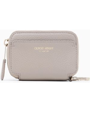 Giorgio Armani Cartera Mini Con Cremallera Perimetral De Piel - Blanco