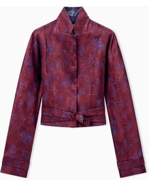 Giorgio Armani Blazer Slim-Fit Cropped - Purple