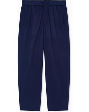 Giorgio Armani Cashmere Double Jersey Flat-Front Trousers - Blue