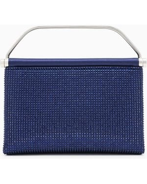 Giorgio Armani Small Satin And Rhinestone Handbag - Blue
