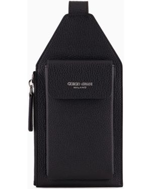 Giorgio Armani Printed Leather Smartphone Case - Black