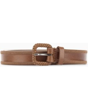 Giorgio Armani Tongue Belt - White
