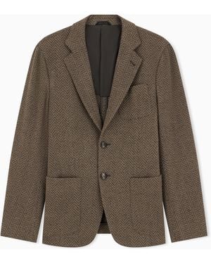 Giorgio Armani Single-Breasted Upton Jacket - Brown