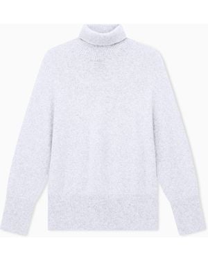 Giorgio Armani Rollkragenpullover Sweaters Aus Reinem Kaschmir Rippstrick - Weiß