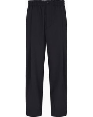 Giorgio Armani Single-Pleat Lightweight Wool-Canvas Trousers - Blue