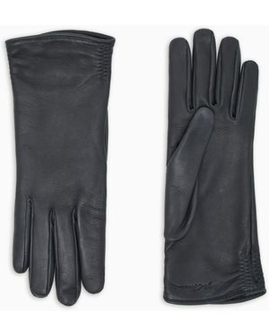 Giorgio Armani Lambskin Nappa Leather Gloves - Black