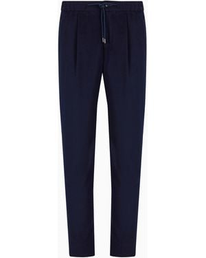 Giorgio Armani Vicuña One-Pleat Trousers - Blue