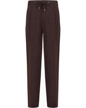 Giorgio Armani Pantaloni A Una Pince - Marrone