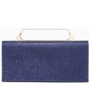 Giorgio Armani Satin And Rhinestone Clutch Bag - Blue