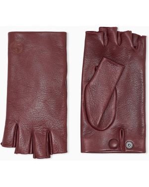 Giorgio Armani Nappa Cuffs With Button And Embossed Logo - Red