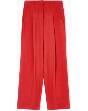 Giorgio Armani Single-Pleat Washed Silk Crêpe Trousers - Red