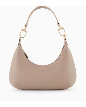 Giorgio Armani Bolso Hobo La Prima Tamaño Mediano De Napa - Blanco